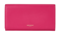 Saint Laurent Continental Flap Wallet, Leather, Pink, HPP315861, DB, 3*